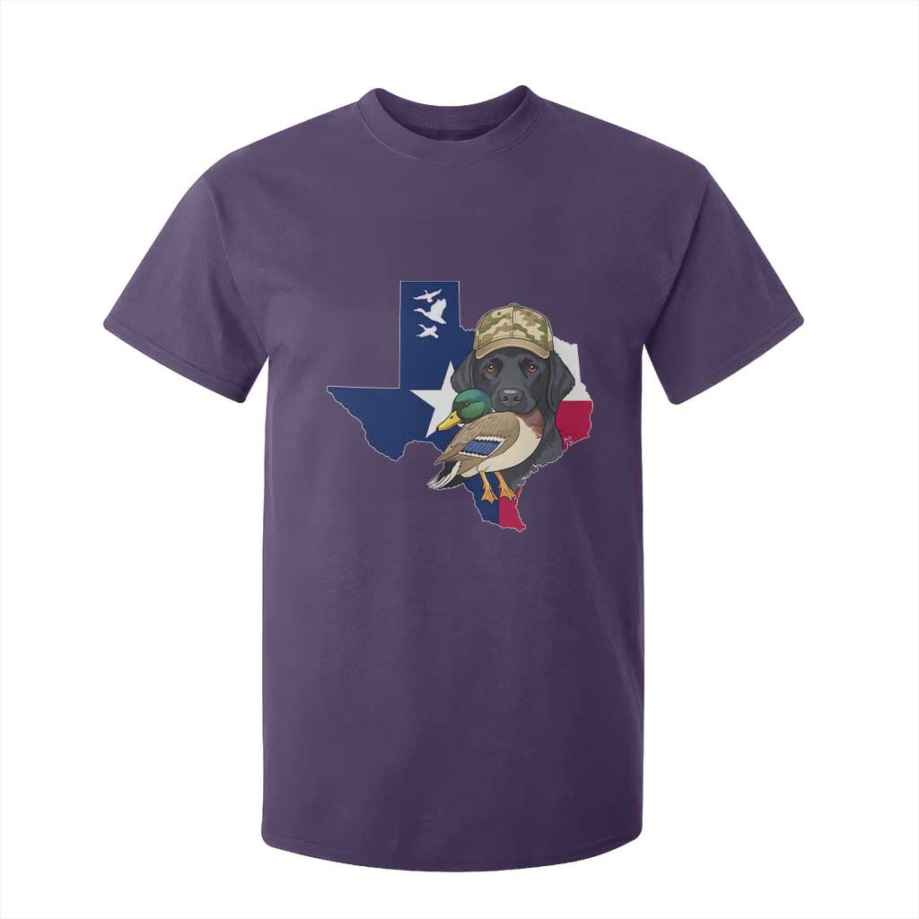 Funny Texas Duck Hunting Season T Shirt For Kid Black Labrador Hunter Gift TS12 Purple Print Your Wear
