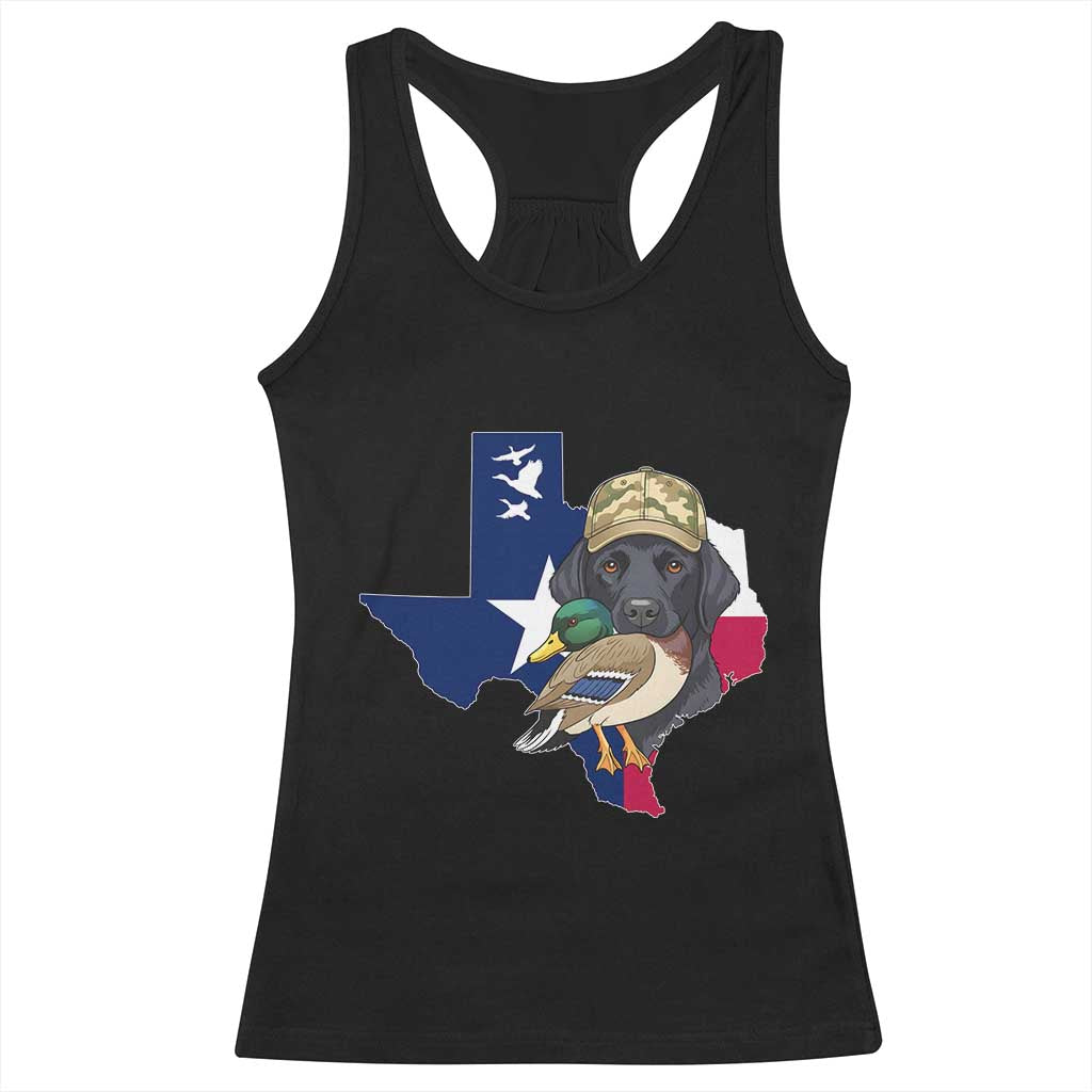 Funny Texas Duck Hunting Season Racerback Tank Top Black Labrador Hunter Gift TS12 Black Print Your Wear