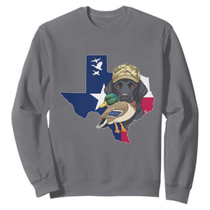 Funny Texas Duck Hunting Season Sweatshirt Black Labrador Hunter Gift TS12 Charcoal Print Your Wear