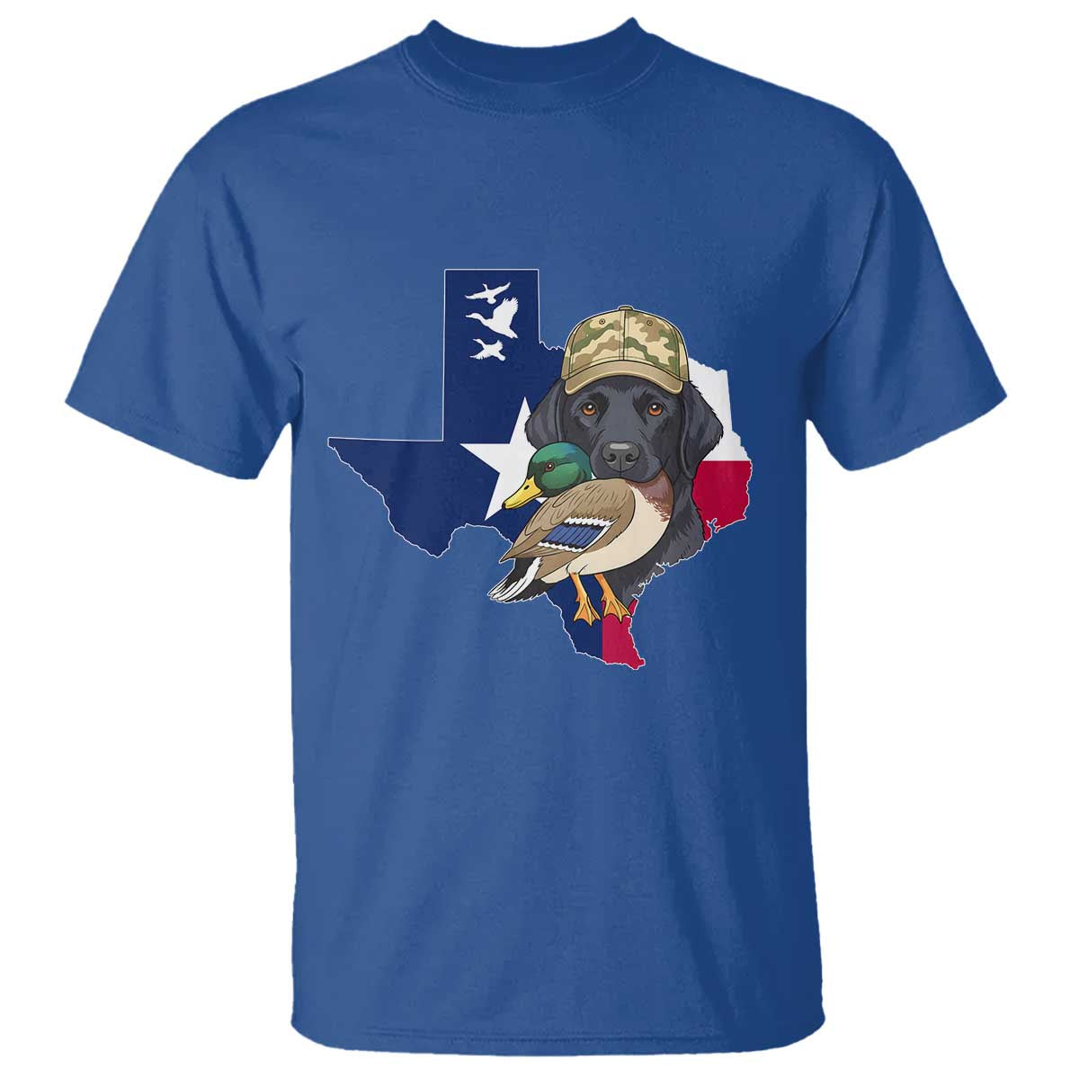Funny Texas Duck Hunting Season T Shirt Black Labrador Hunter Gift TS12 Royal Blue Print Your Wear