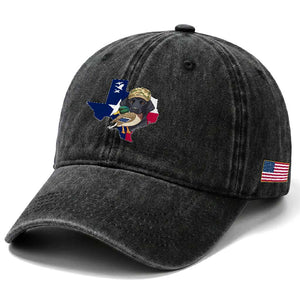 Funny Texas Duck Hunting Season Washed Cotton Baseball Cap Black Labrador Hunter Gift TS12 Print Your Wear