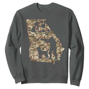Georgia Duck Hunting Season Sweatshirt Labrador Retriever Hunter Gift TS12 Dark Heather Print Your Wear