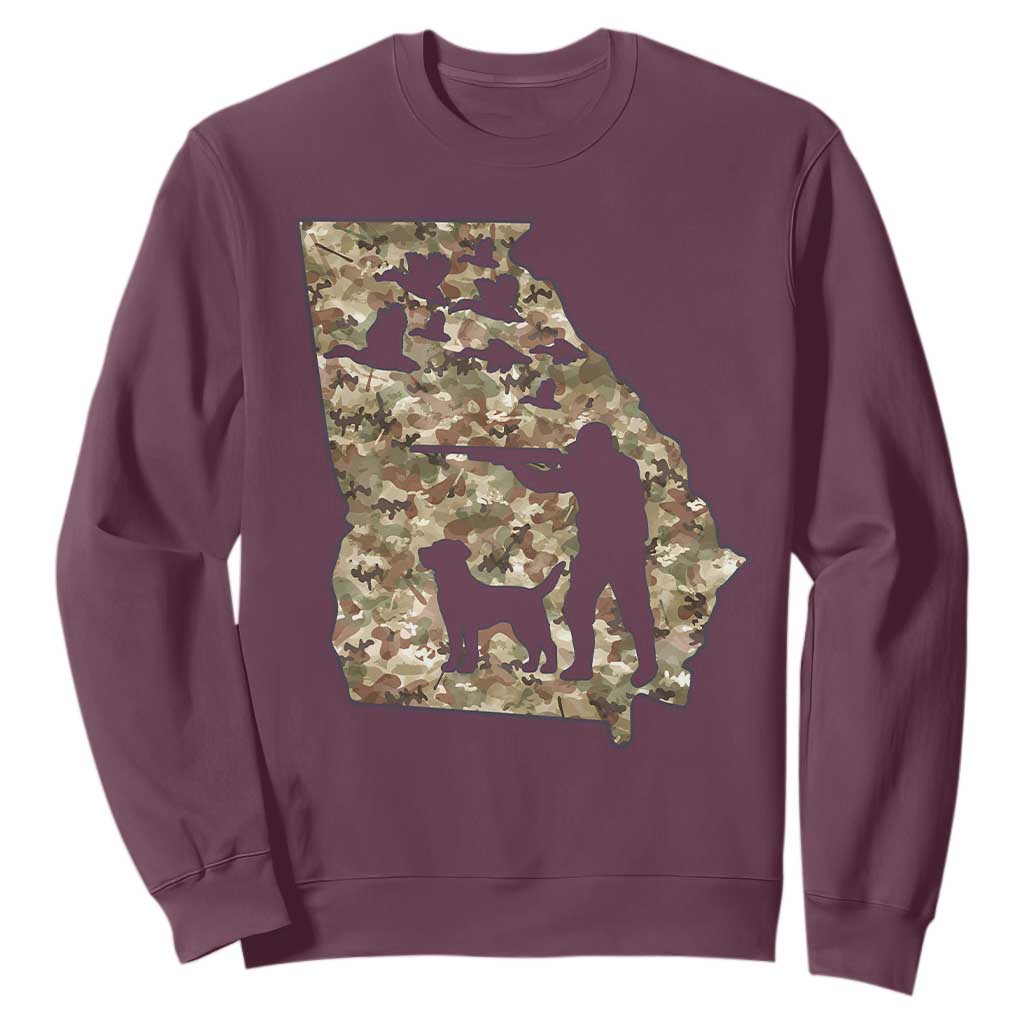 Georgia Duck Hunting Season Sweatshirt Labrador Retriever Hunter Gift TS12 Maroon Print Your Wear