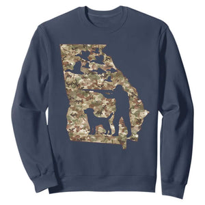Georgia Duck Hunting Season Sweatshirt Labrador Retriever Hunter Gift TS12 Navy Print Your Wear
