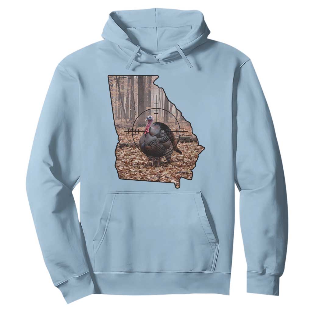 Georgia Turkey Hunting Hoodie Camo American Flag Hunter Gift TS12 Light Blue Print Your Wear