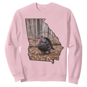 Georgia Turkey Hunting Sweatshirt Camo American Flag Hunter Gift TS12 Light Pink Print Your Wear