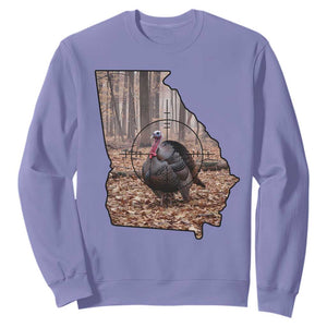 Georgia Turkey Hunting Sweatshirt Camo American Flag Hunter Gift TS12 Violet Print Your Wear
