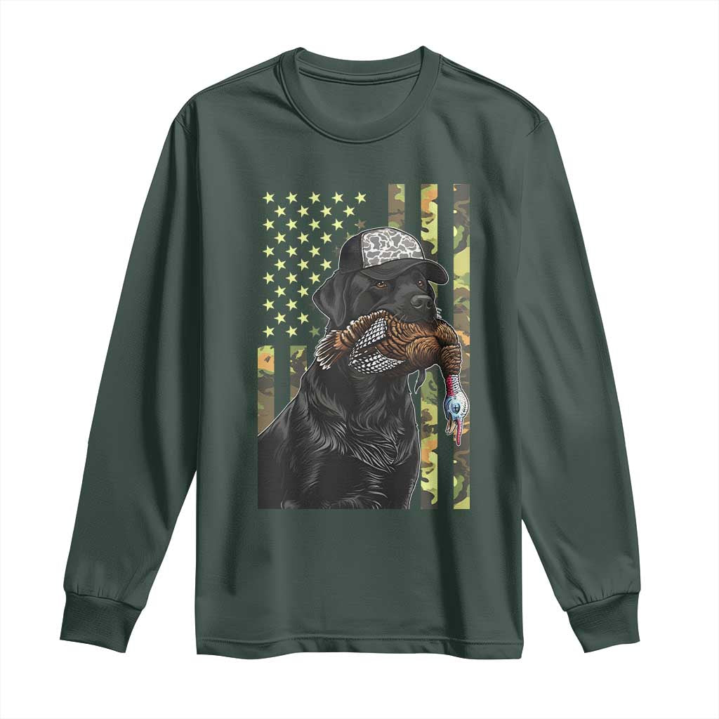 Camo Hunting Dog Turkey American Pride Gift Long Sleeve Shirt TS12 Dark Forest Green Print Your Wear