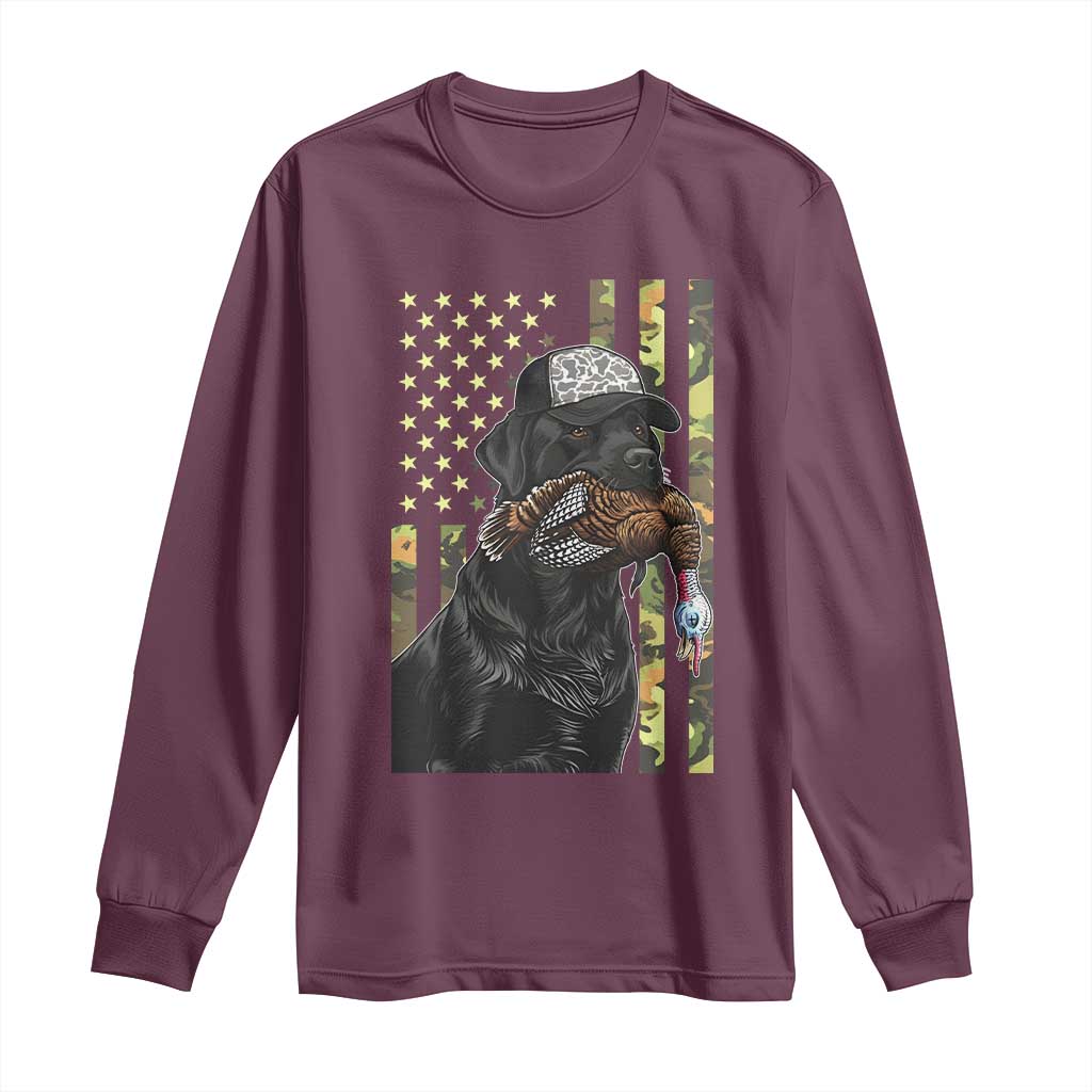 Camo Hunting Dog Turkey American Pride Gift Long Sleeve Shirt TS12 Maroon Print Your Wear