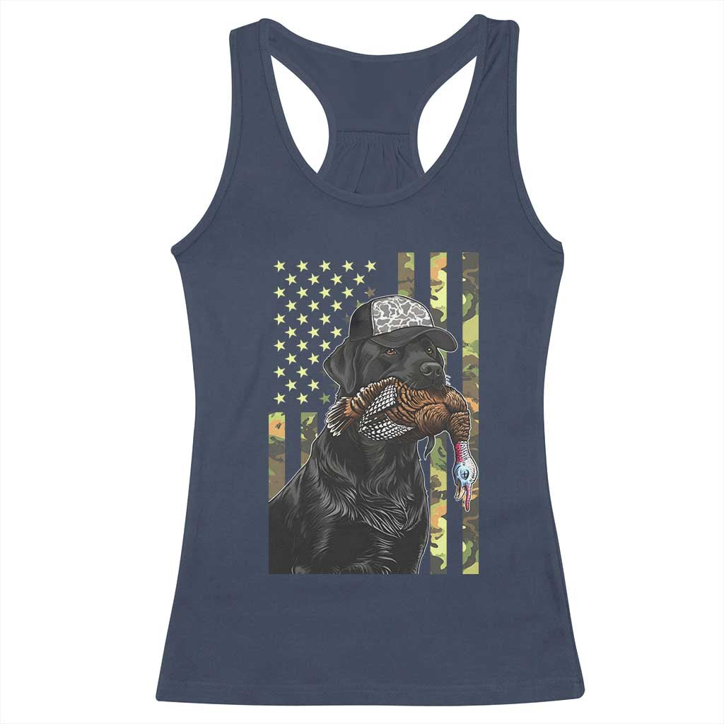 Camo Hunting Dog Turkey American Pride Gift Racerback Tank Top TS12 Navy Print Your Wear