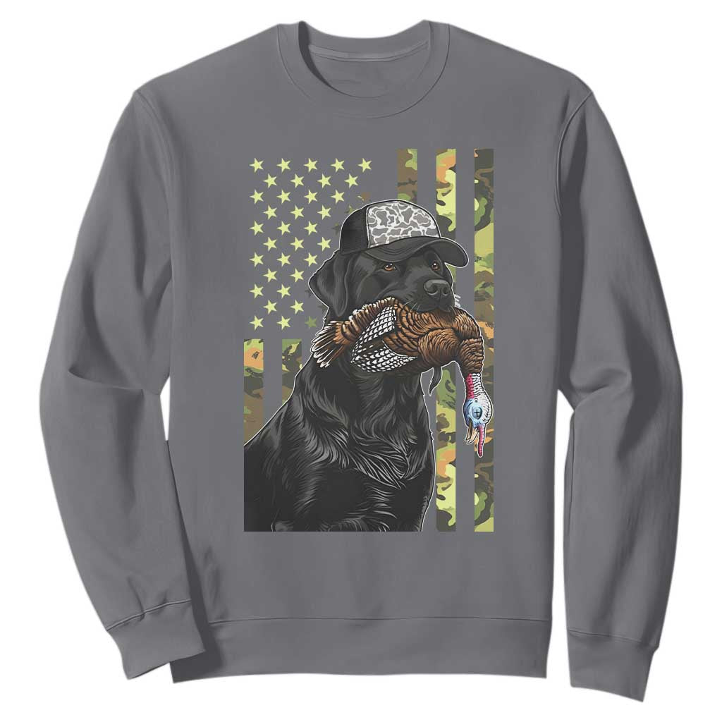 Camo Hunting Dog Turkey American Pride Gift Sweatshirt TS12 Charcoal Print Your Wear