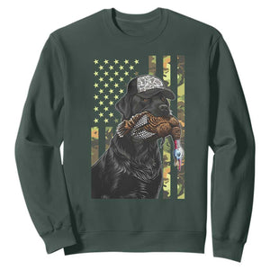 Camo Hunting Dog Turkey American Pride Gift Sweatshirt TS12 Dark Forest Green Print Your Wear