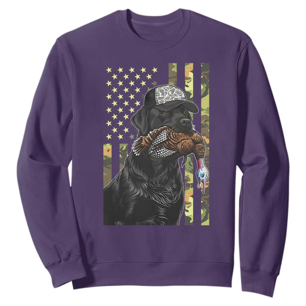 Camo Hunting Dog Turkey American Pride Gift Sweatshirt TS12 Purple Print Your Wear