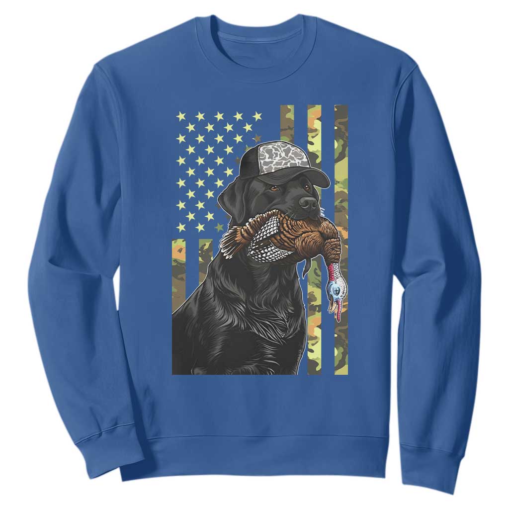 Camo Hunting Dog Turkey American Pride Gift Sweatshirt TS12 Royal Blue Print Your Wear