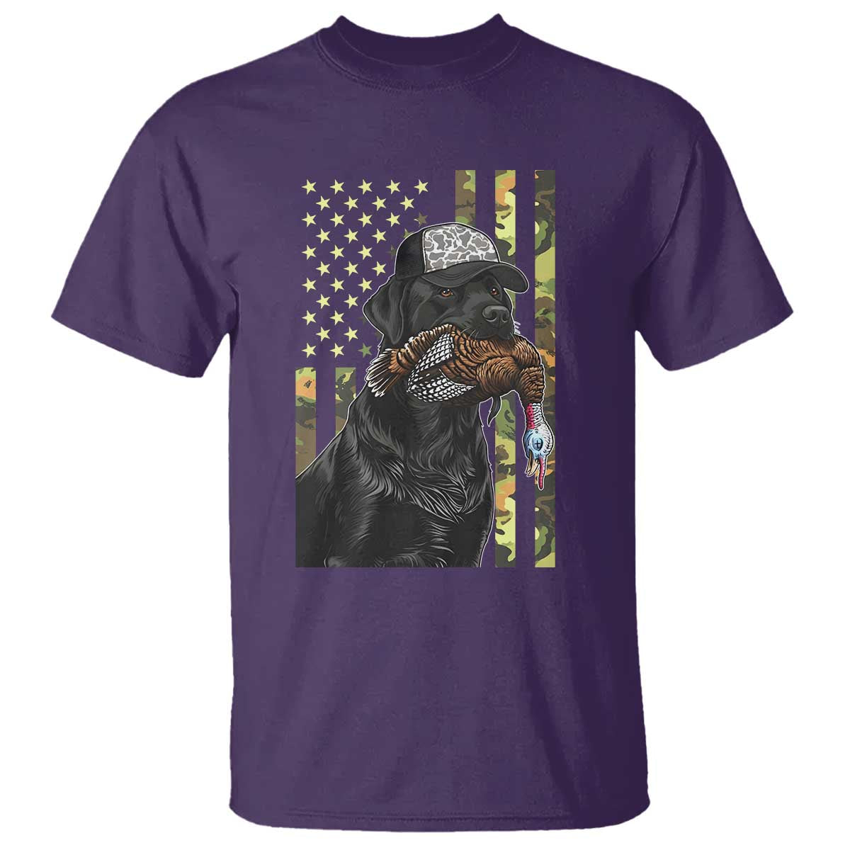Camo Hunting Dog Turkey American Pride Gift T Shirt TS12 Purple Print Your Wear