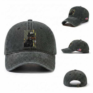 Camo Hunting Dog Turkey American Pride Gift Washed Cotton Baseball Cap TS12 Washed Cap Universal Fit Dark Green Print Your Wear
