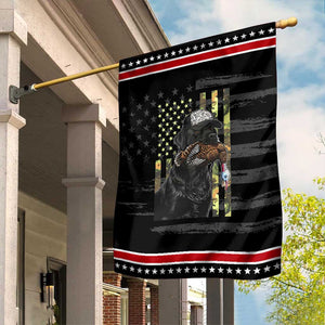 Camo Hunting Dog Turkey American Pride Gift Garden Flag TS12 Distressed Black Red Print Your Wear