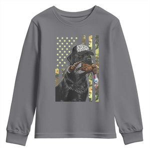 Camo Hunting Dog Turkey American Pride Gift Youth Sweatshirt TS12 Charcoal Print Your Wear