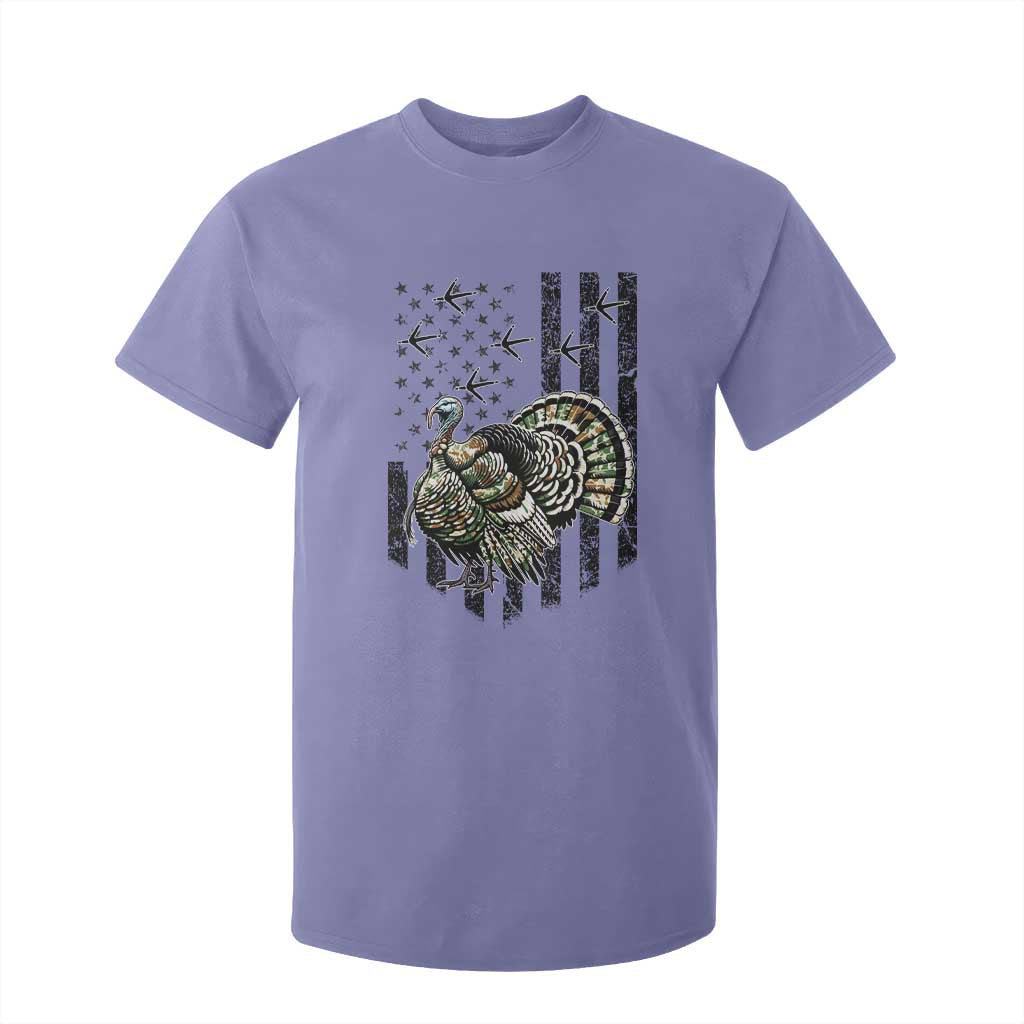 Turkey Hunter T Shirt For Kid Patriotic American Flag Gift TS12 Violet Print Your Wear