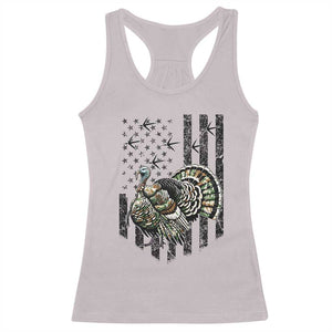 Turkey Hunter Racerback Tank Top Patriotic American Flag Gift TS12 Ice Gray Print Your Wear
