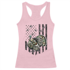 Turkey Hunter Racerback Tank Top Patriotic American Flag Gift TS12 Light Pink Print Your Wear