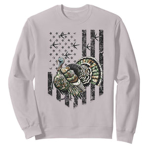 Turkey Hunter Sweatshirt Patriotic American Flag Gift TS12 Ice Gray Print Your Wear
