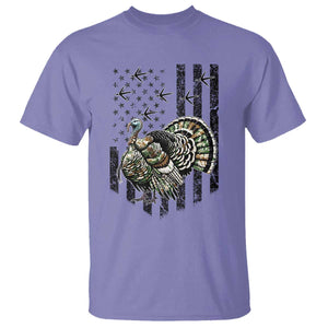 Turkey Hunter T Shirt Patriotic American Flag Gift TS12 Violet Print Your Wear