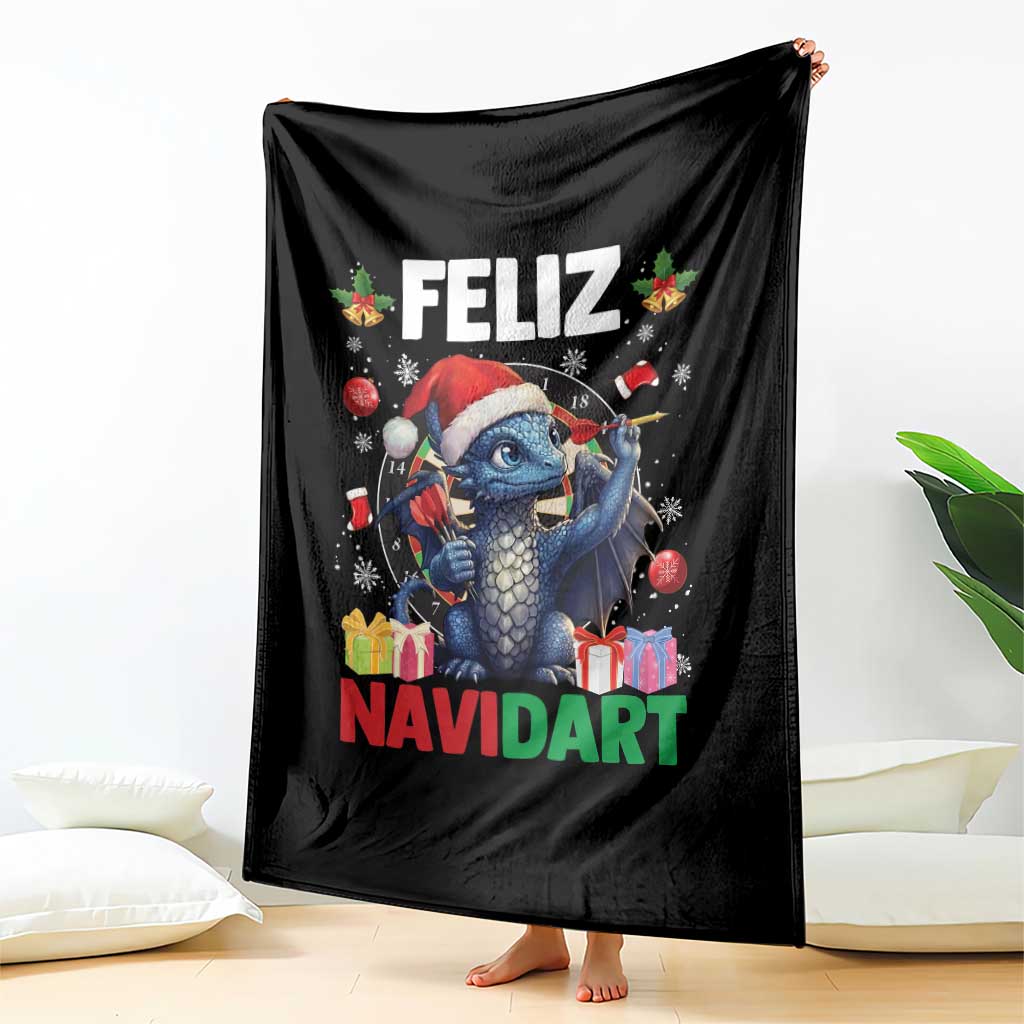 Funny Dragon Throwing Dart Christmas Gift Throw Blanket Feliz Navidart TS12 Print Your Wear