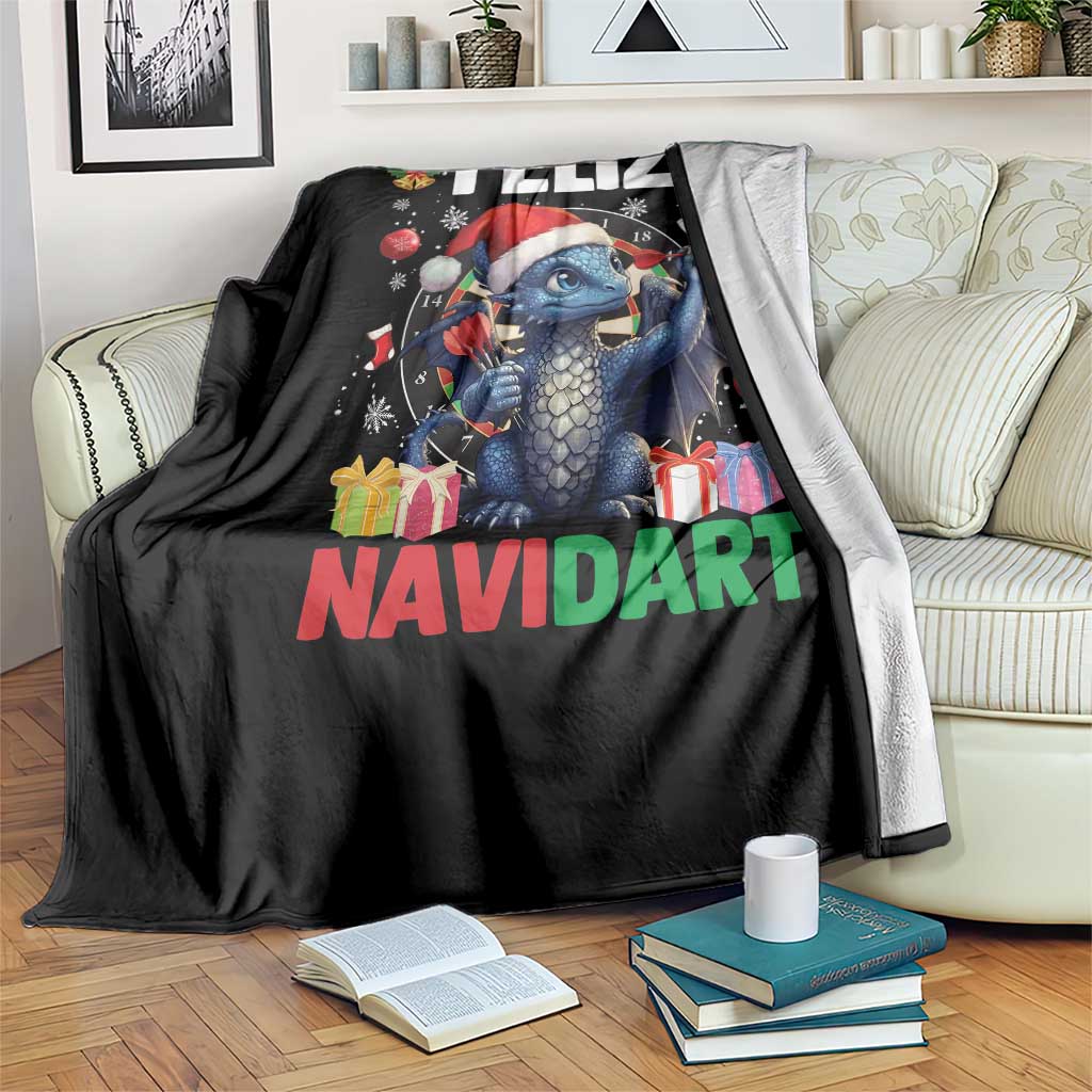 Funny Dragon Throwing Dart Christmas Gift Throw Blanket Feliz Navidart TS12 Print Your Wear