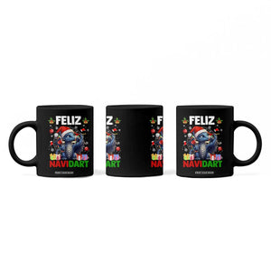 Funny Dragon Throwing Dart Christmas Gift Coffee Mug Feliz Navidart TS12 Print Your Wear
