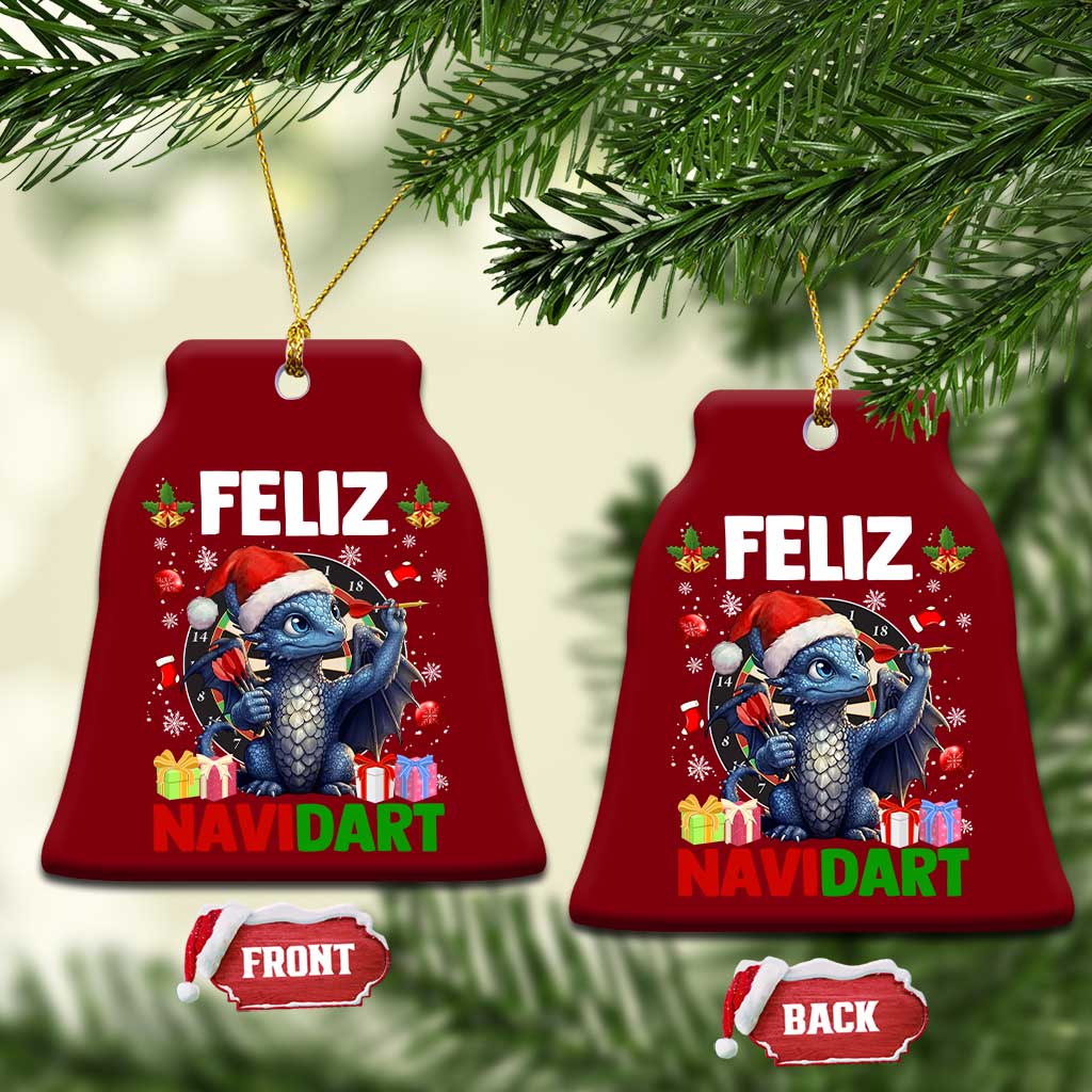 Funny Dragon Throwing Dart Christmas Gift Ceramic Ornament Feliz Navidart TS12 Print Your Wear