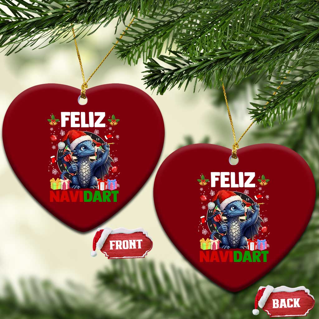 Funny Dragon Throwing Dart Christmas Gift Ceramic Ornament Feliz Navidart TS12 Print Your Wear