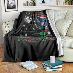 Funny Dragon Throwing Dart Throw Blanket Ugly Christmas Dart Player Gift TS12 Print Your Wear