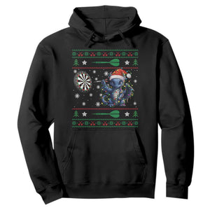 Funny Dragon Throwing Dart Hoodie Ugly Christmas Dart Player Gift TS12 Black Print Your Wear