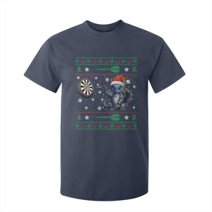 Funny Dragon Throwing Dart T Shirt For Kid Ugly Christmas Dart Player Gift TS12 Navy Print Your Wear
