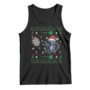 Funny Dragon Throwing Dart Tank Top Ugly Christmas Dart Player Gift TS12 Black Print Your Wear