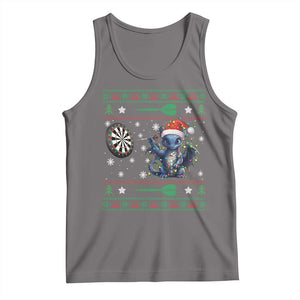Funny Dragon Throwing Dart Tank Top Ugly Christmas Dart Player Gift TS12 Deep Heather Print Your Wear