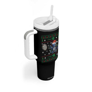 Funny Dragon Throwing Dart Tumbler With Handle Ugly Christmas Dart Player Gift TS12 Print Your Wear