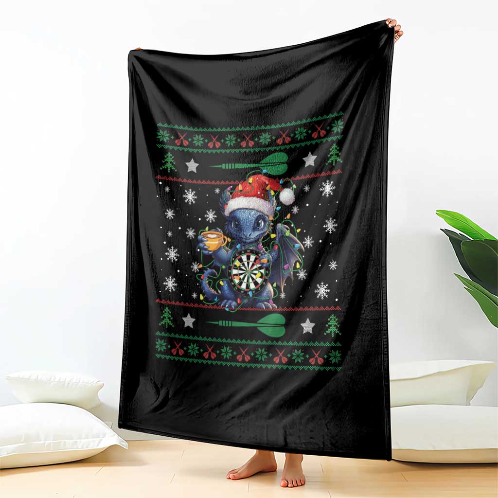 Ugly Christmas Dragon Dart Player Throw Blanket Gift For Dartist TS12 Print Your Wear
