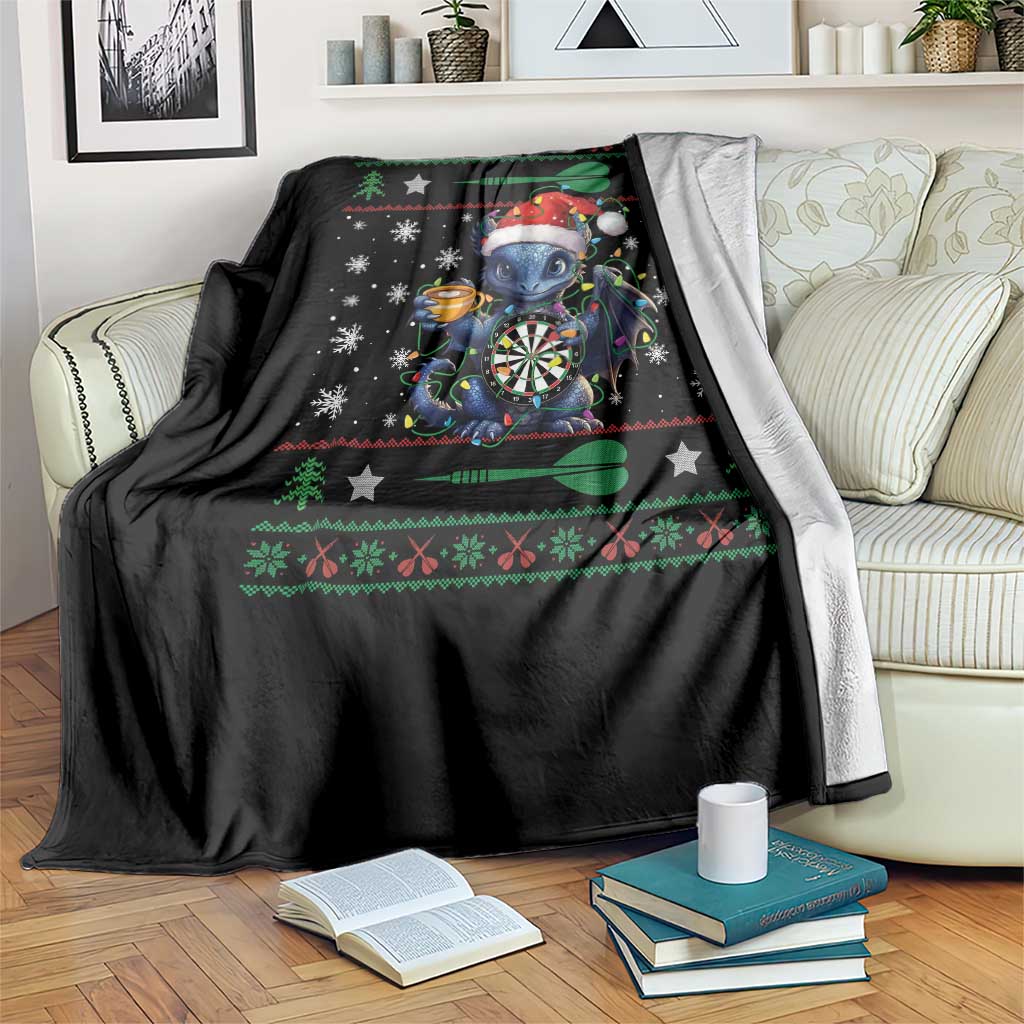 Ugly Christmas Dragon Dart Player Throw Blanket Gift For Dartist TS12 Print Your Wear