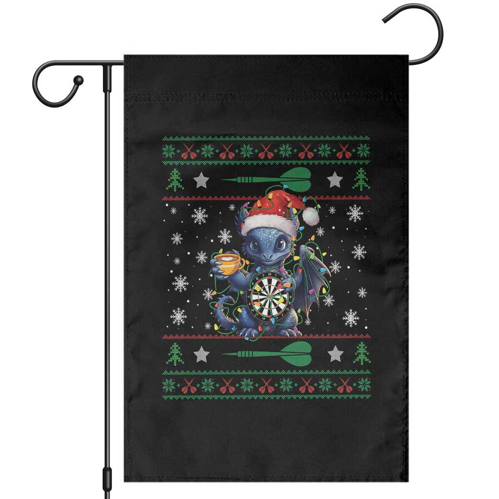 Ugly Christmas Dragon Dart Player Garden Flag Gift For Dartist TS12 Black Print Your Wear