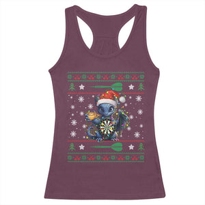 Ugly Christmas Dragon Dart Player Racerback Tank Top Gift For Dartist TS12 Maroon Print Your Wear