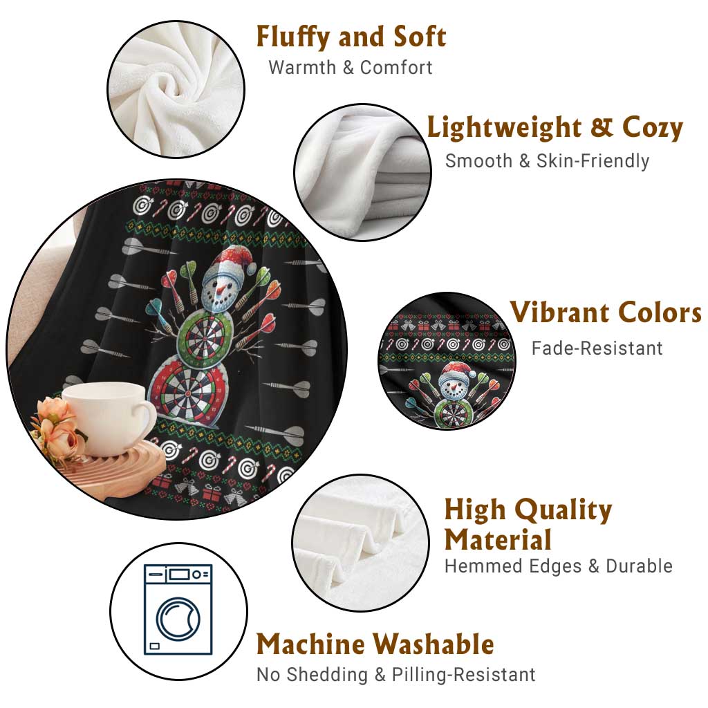 Funny Snowman Dartboard Throw Blanket Dartist Ugly Christmas Gift TS12 Print Your Wear