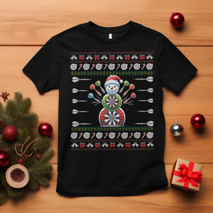 Funny Snowman Dartboard T Shirt Dartist Ugly Christmas Gift TS12 Black Print Your Wear
