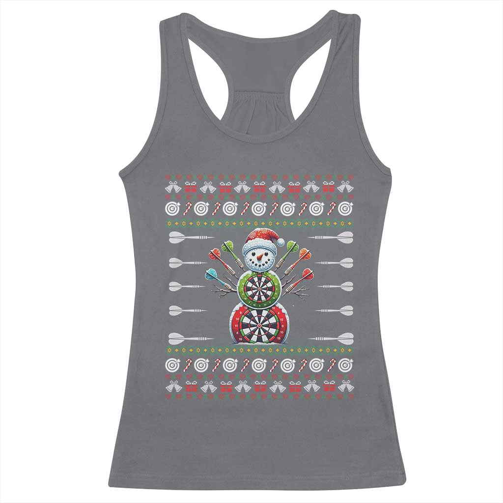 Funny Snowman Dartboard Racerback Tank Top Dartist Ugly Christmas Gift TS12 Charcoal Print Your Wear