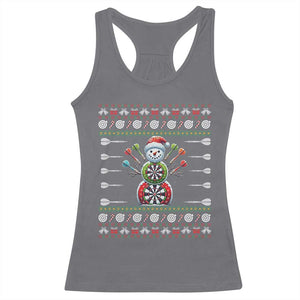 Funny Snowman Dartboard Racerback Tank Top Dartist Ugly Christmas Gift TS12 Charcoal Print Your Wear