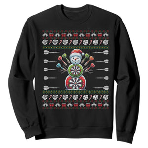 Funny Snowman Dartboard Sweatshirt Dartist Ugly Christmas Gift TS12 Black Print Your Wear