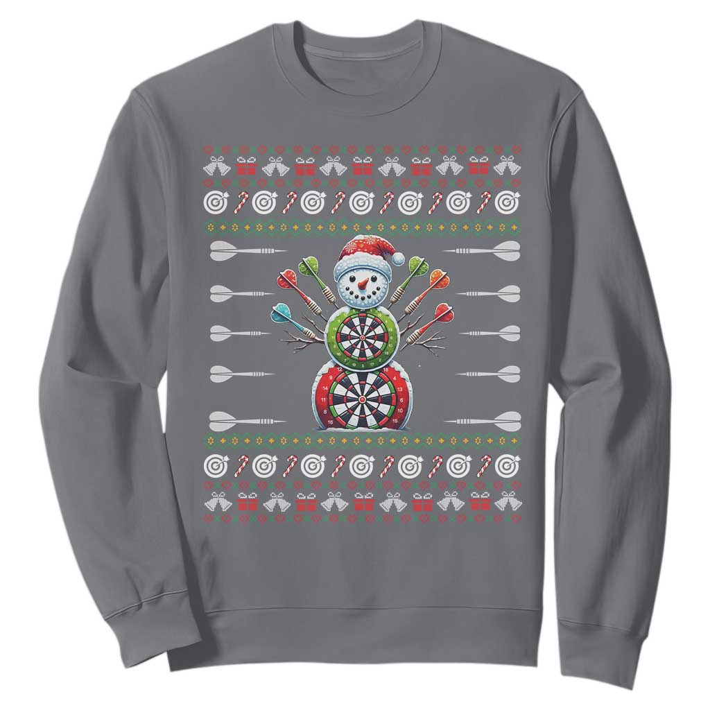 Funny Snowman Dartboard Sweatshirt Dartist Ugly Christmas Gift TS12 Charcoal Print Your Wear