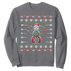 Funny Snowman Dartboard Sweatshirt Dartist Ugly Christmas Gift TS12 Charcoal Print Your Wear