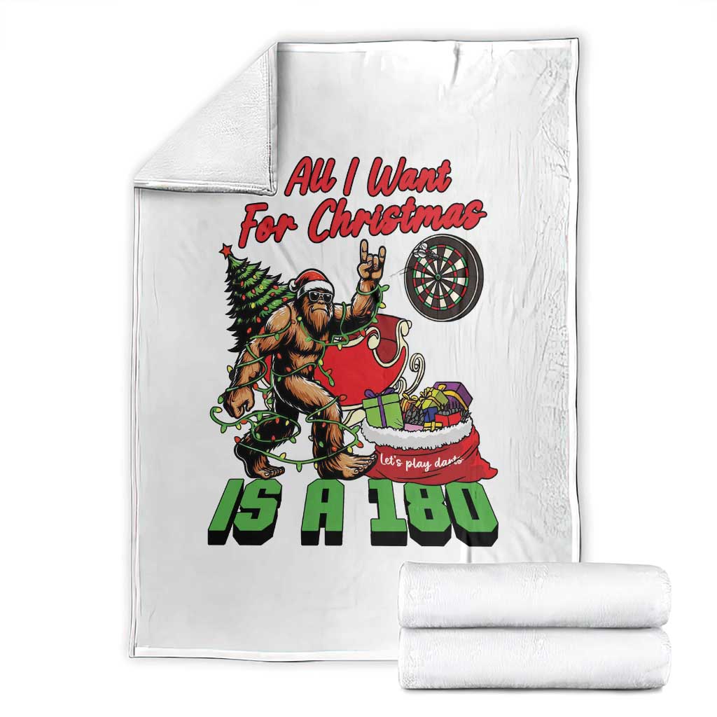 All I Want For Christmas Is A 180 Throw Blanket Bigfoot Lover Dartist Gift TS12 White Print Your Wear